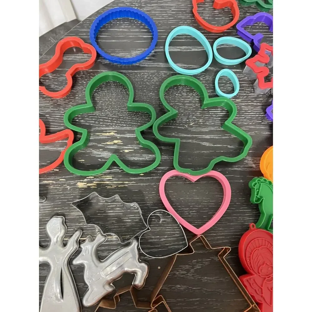 Cookie Cutter Lot of 95 Aluminum Plastic Vintage Holiday Letters Numbers